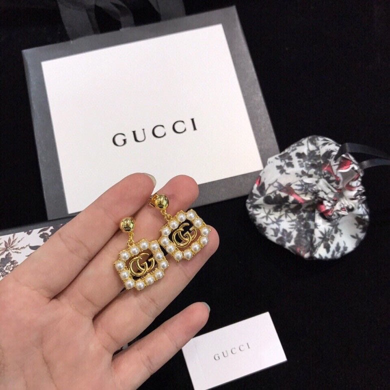 Gucci 925 Silver Pearl Earrings