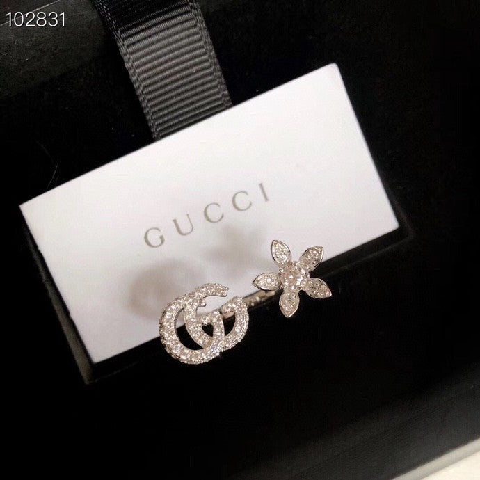 Gucci Crystal Double G Ring