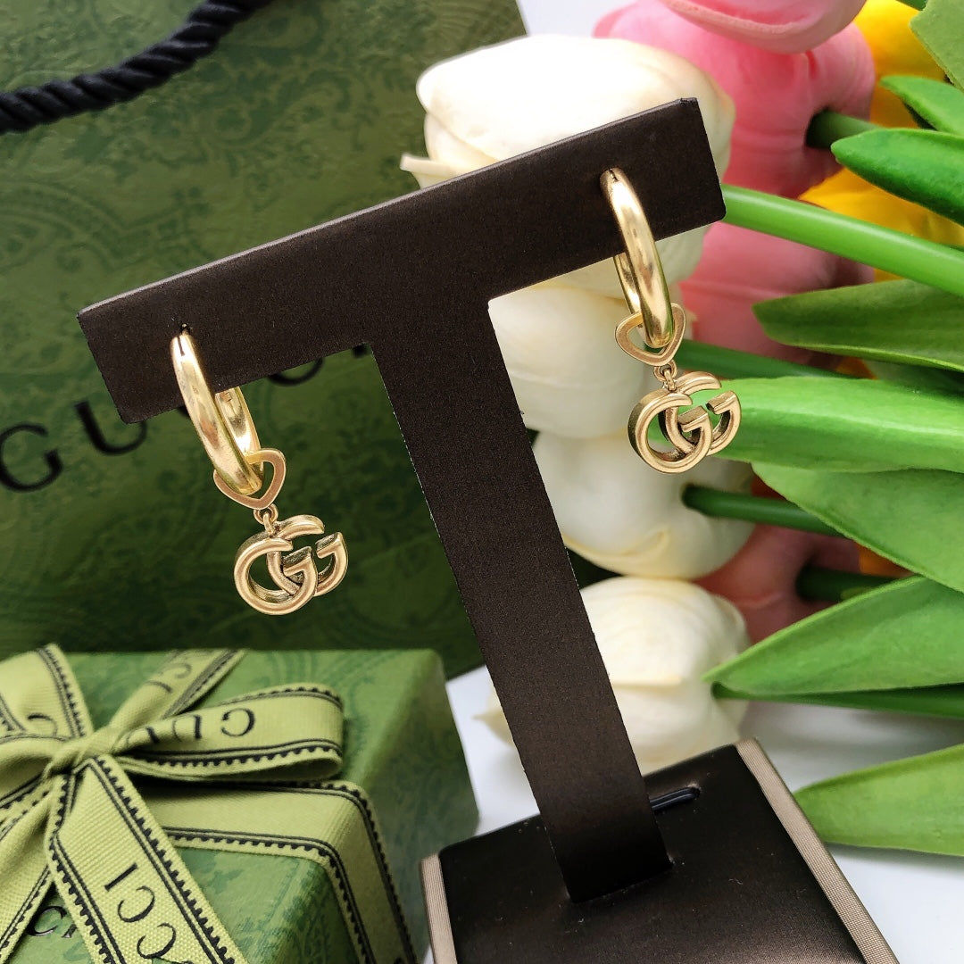 Gucci 925 Silver Brass Earrings