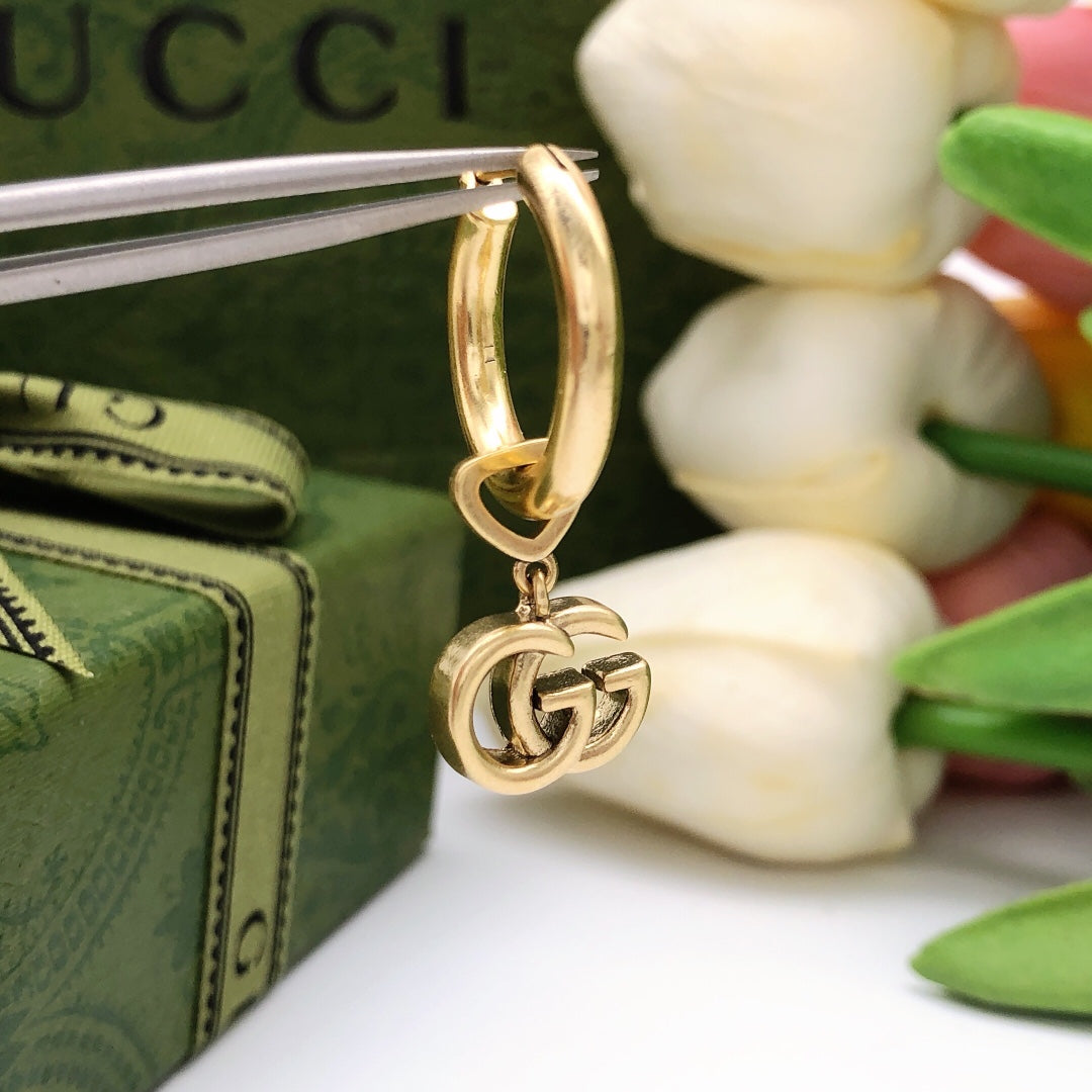 Gucci 925 Silver Brass Earrings
