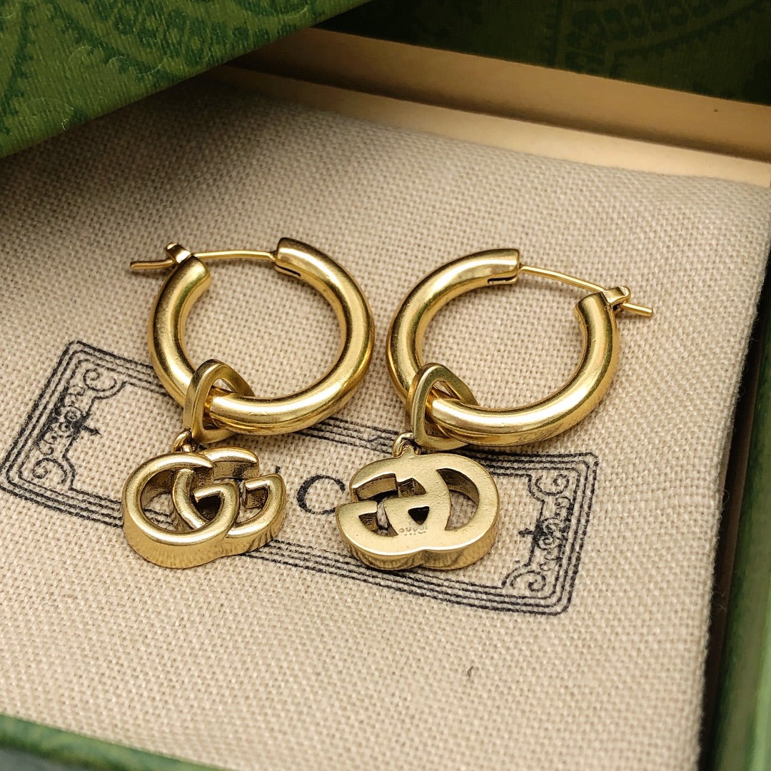 Gucci 925 Silver Brass Earrings