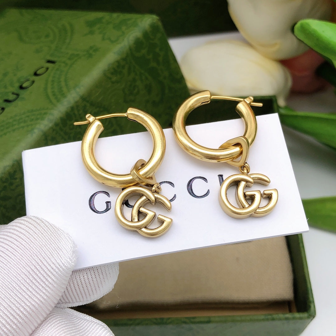 Gucci 925 Silver Brass Earrings