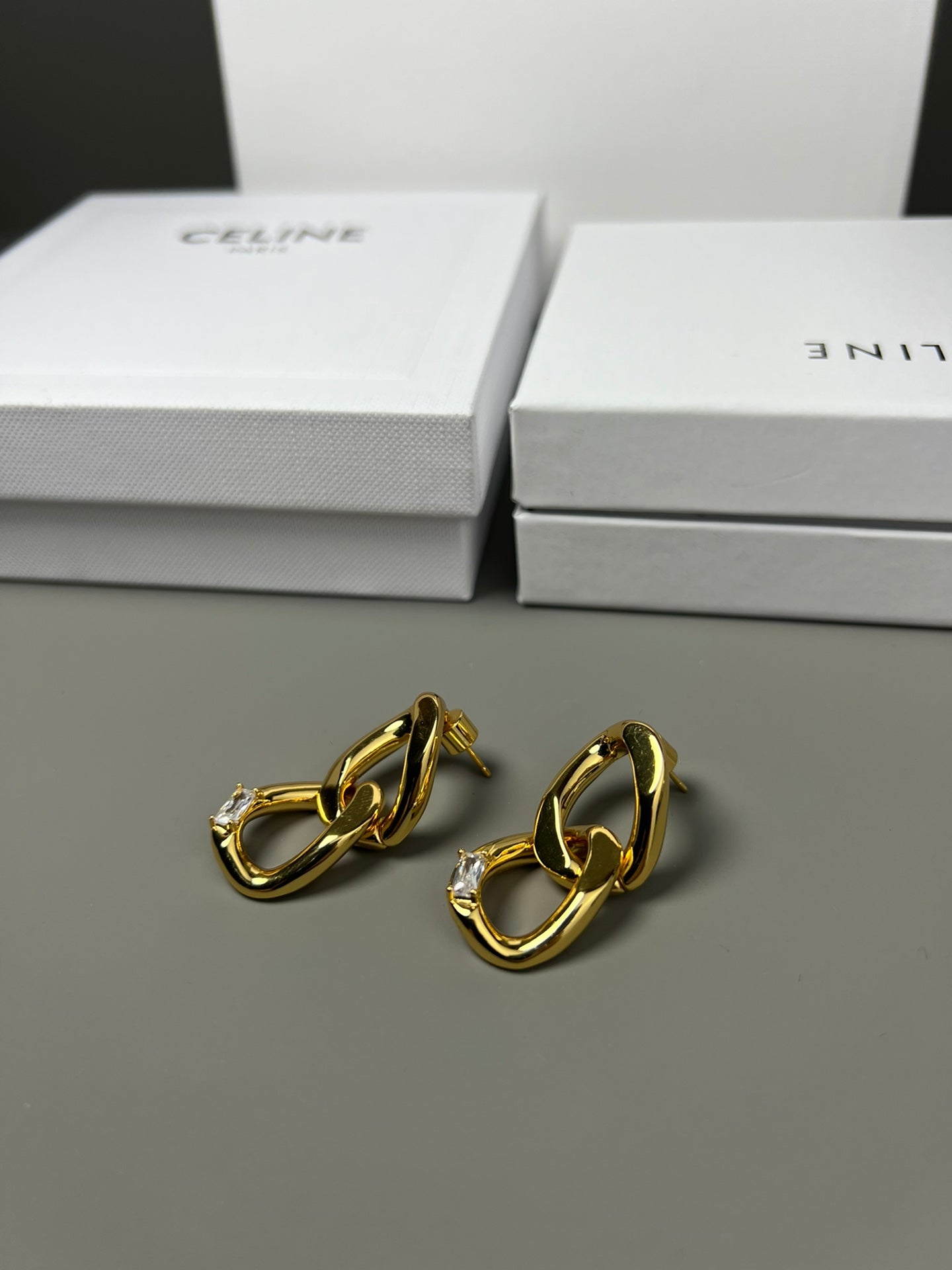 CELINE Gold-Plated Brass Earrings