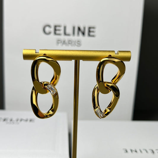 CELINE Gold-Plated Brass Earrings