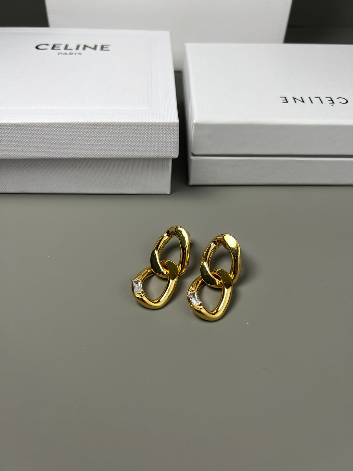CELINE Gold-Plated Brass Earrings