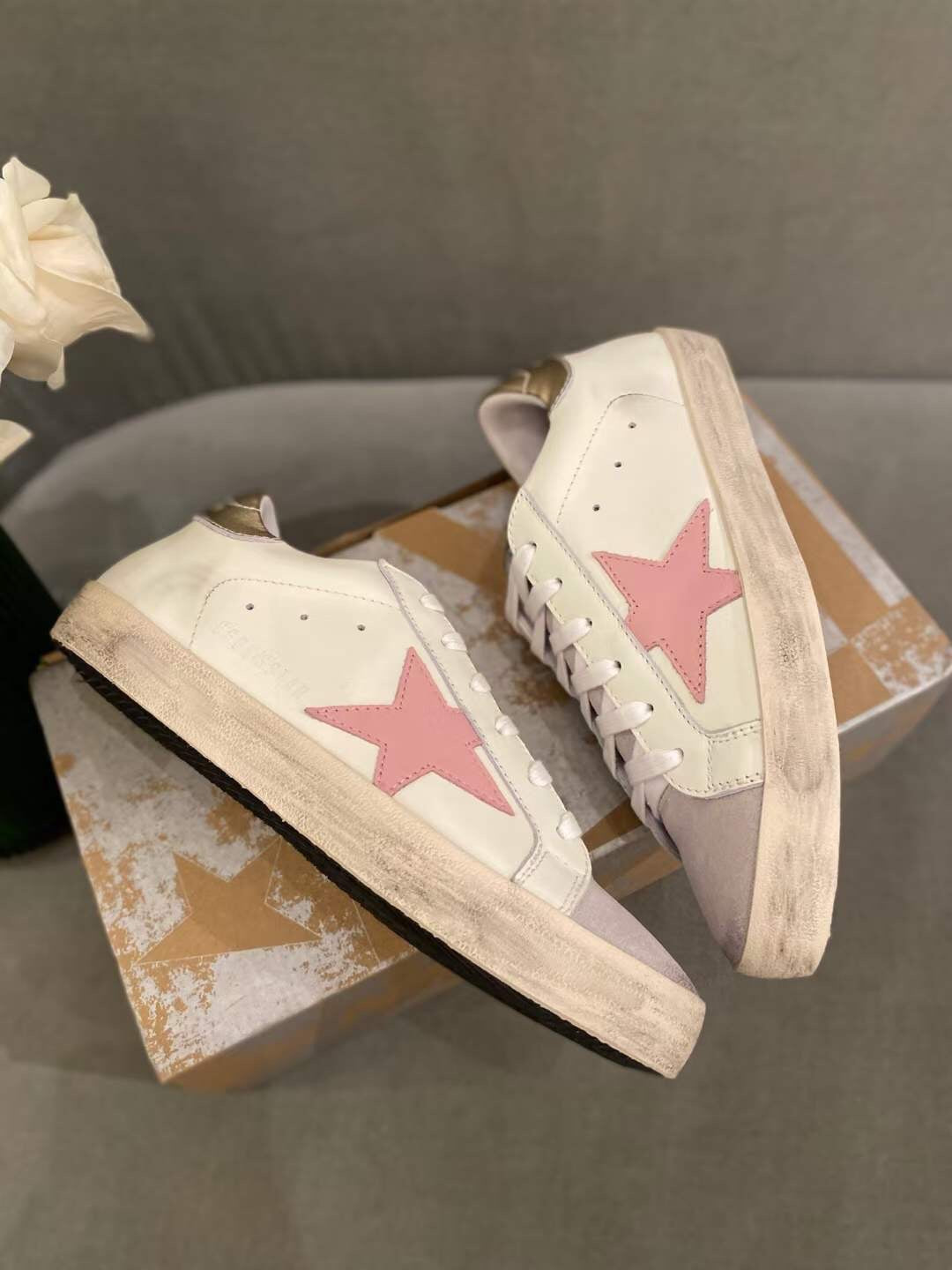 Golden Goose Vintage Distressed Sneakers #317