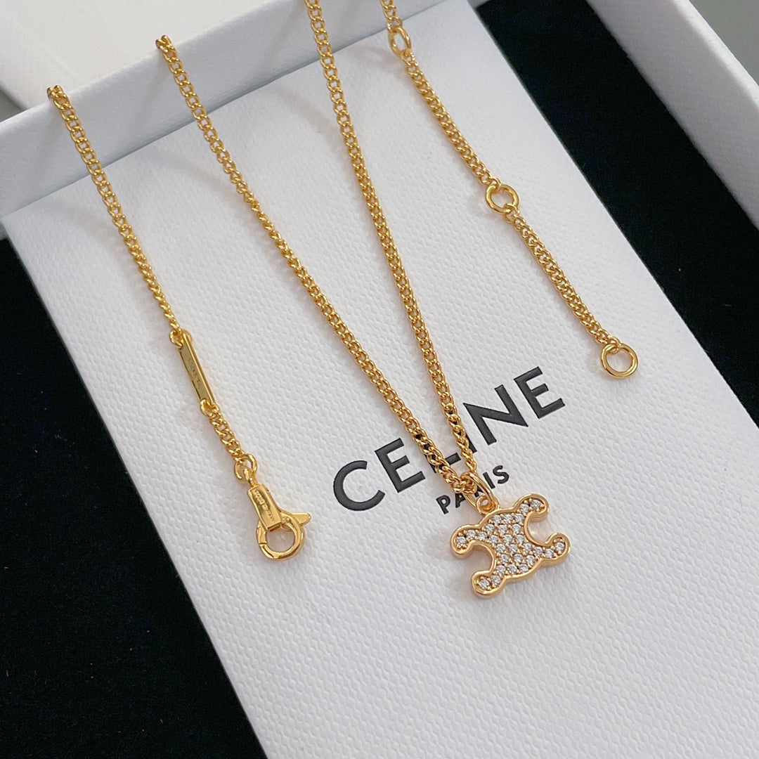 CELINE Crystal Triomphe Necklace