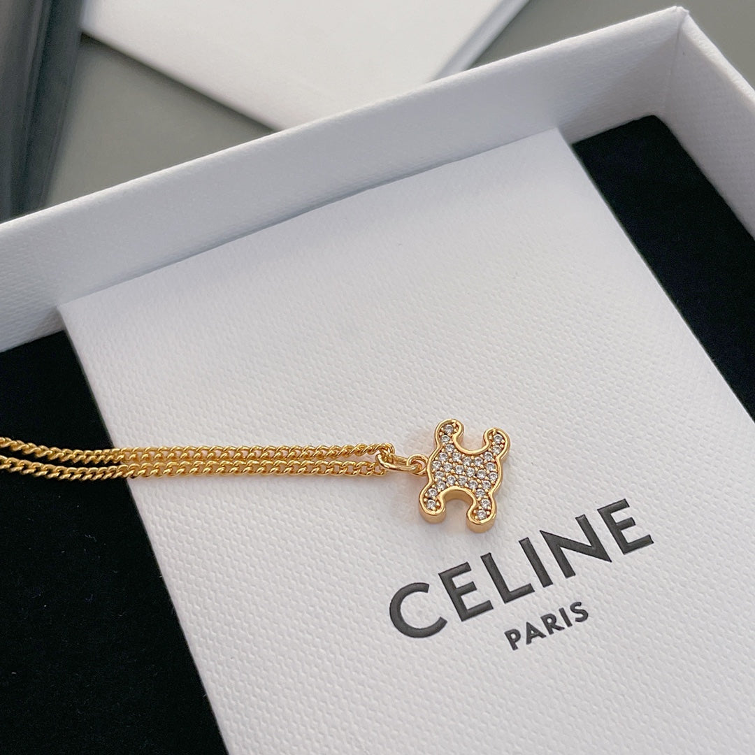 CELINE Crystal Triomphe Necklace
