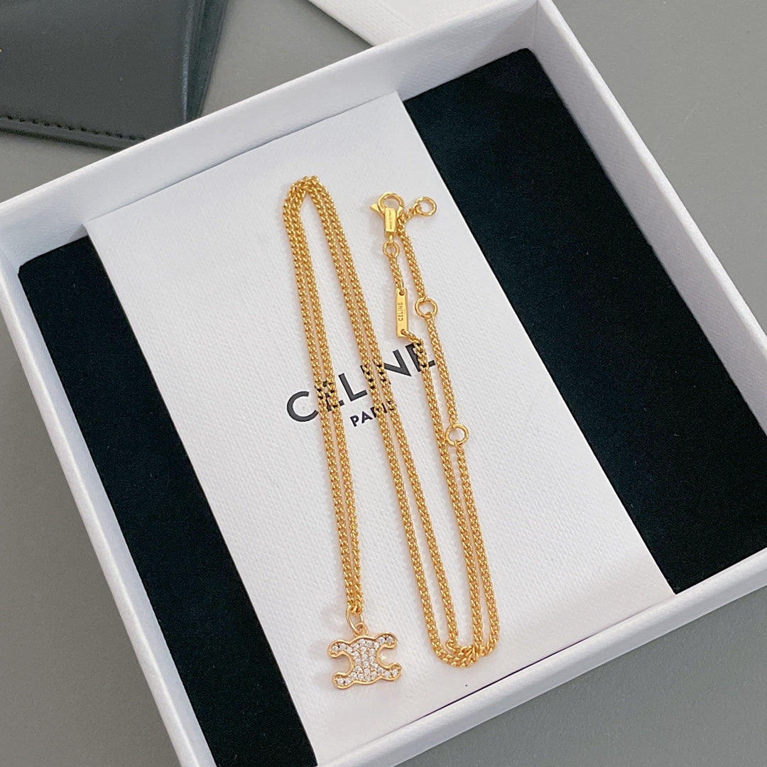 CELINE Crystal Triomphe Necklace