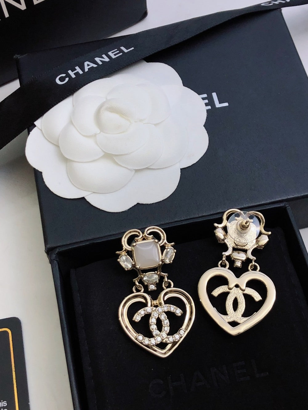 Chanel Gold-Plated Heart Earrings
