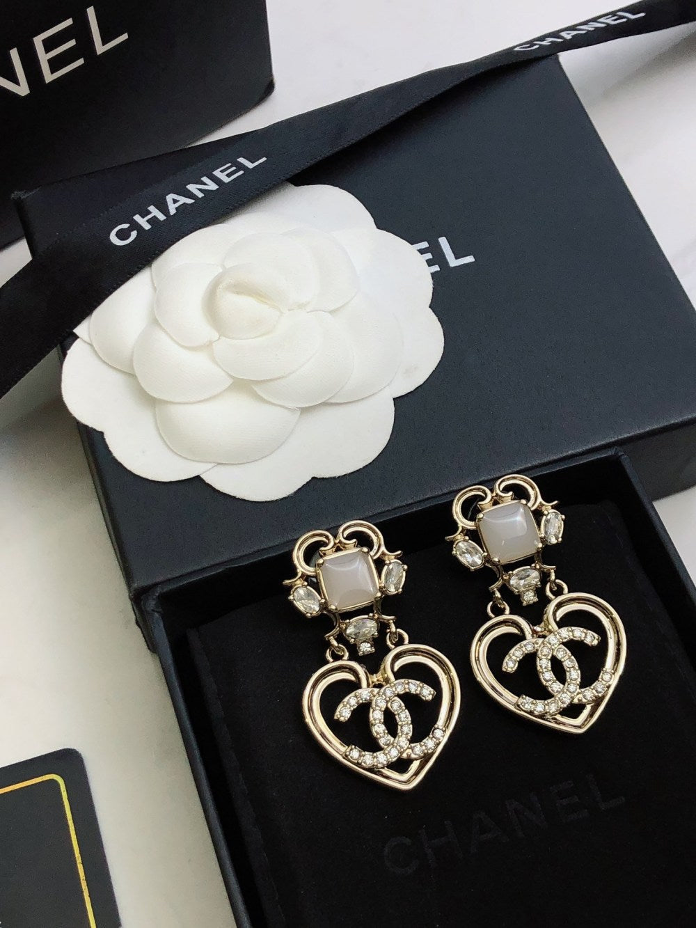 Chanel Gold-Plated Heart Earrings