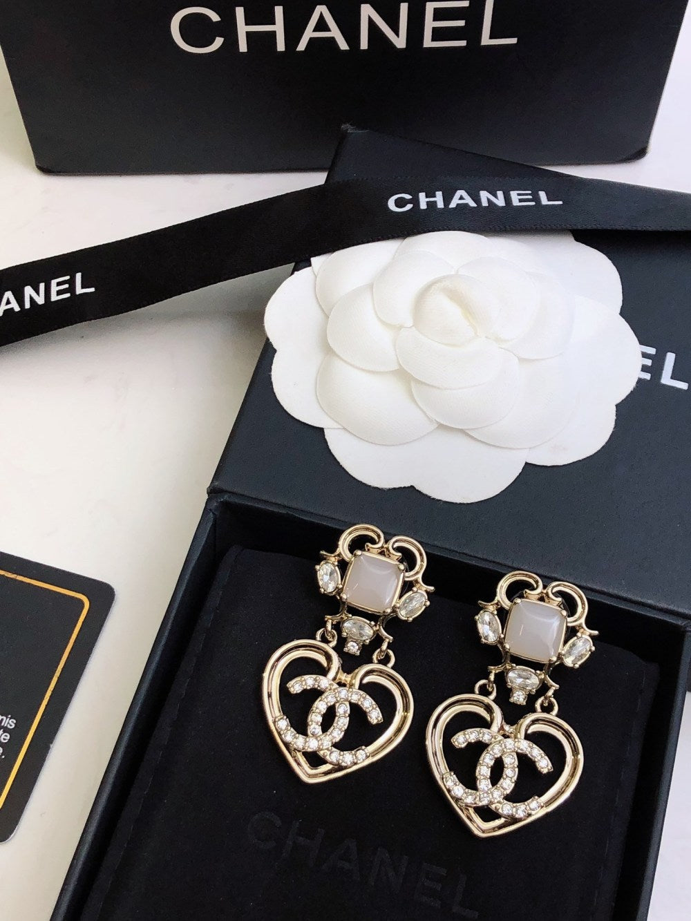 Chanel Gold-Plated Heart Earrings
