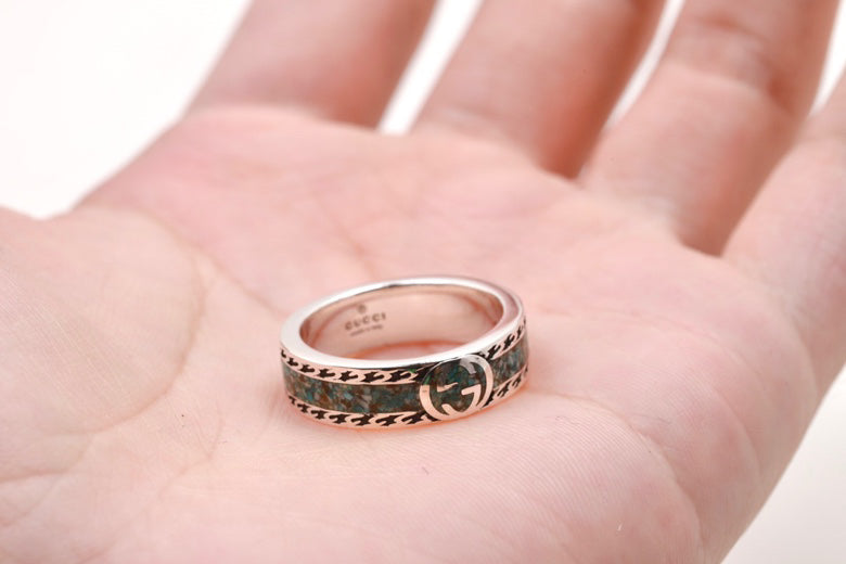 Gucci Enamel Double G Ring