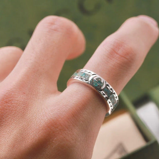 Gucci Enamel Double G Ring