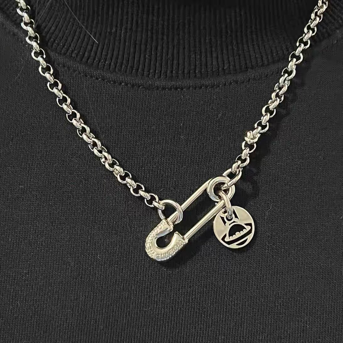 Minimalist Safety Pin Clavicle Necklace