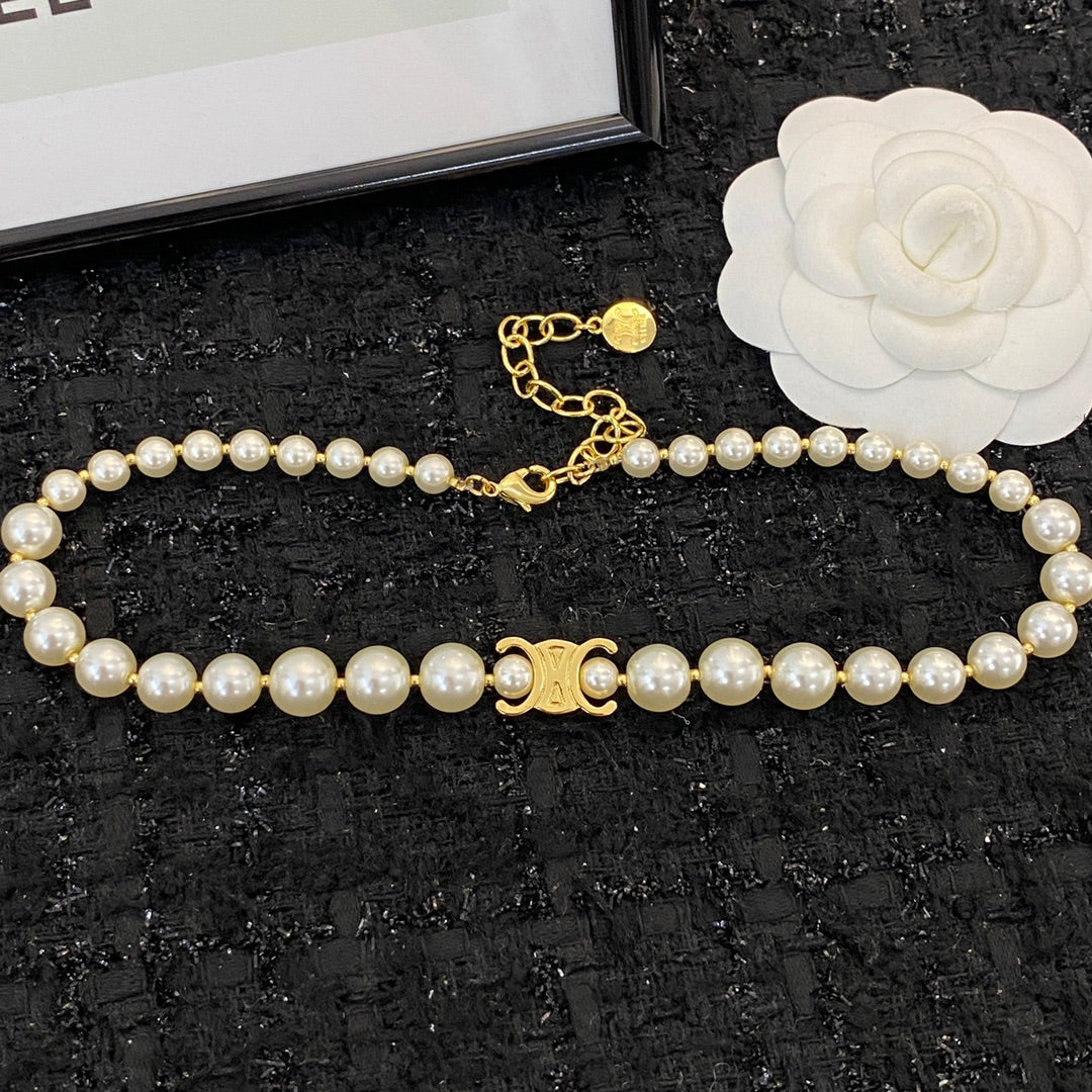 CELINE Pearl Triomphe Necklace