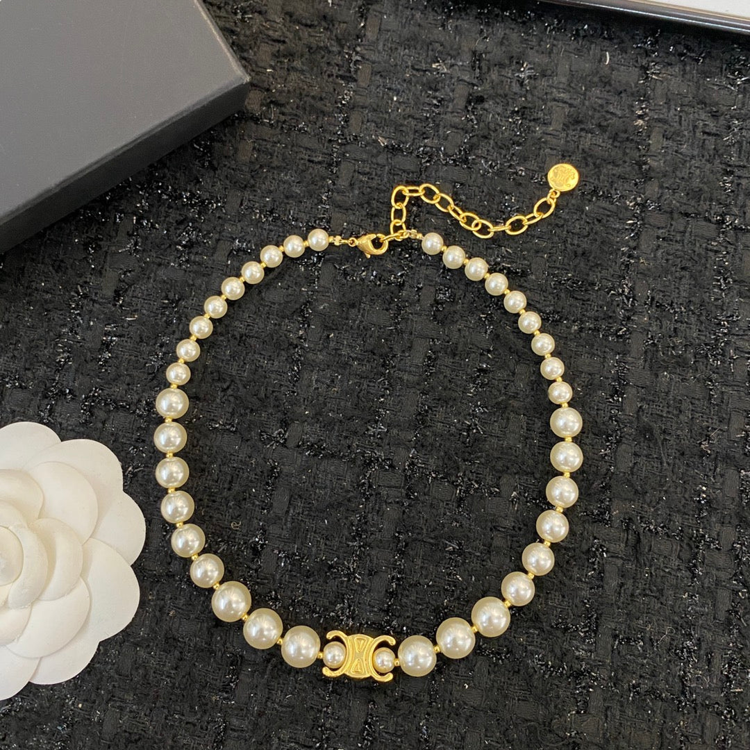 CELINE Pearl Triomphe Necklace