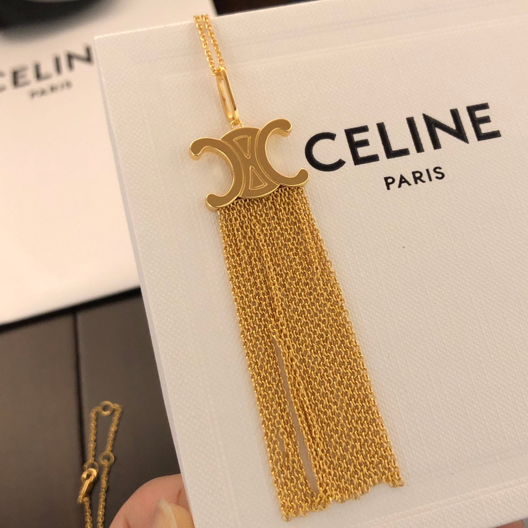 CELINE Brass Triomphe Necklace