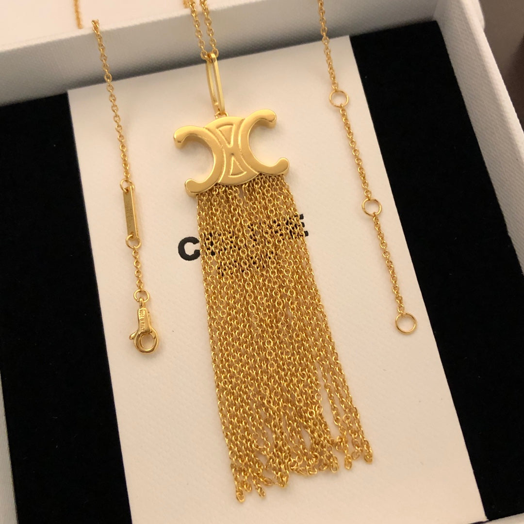 CELINE Brass Triomphe Necklace