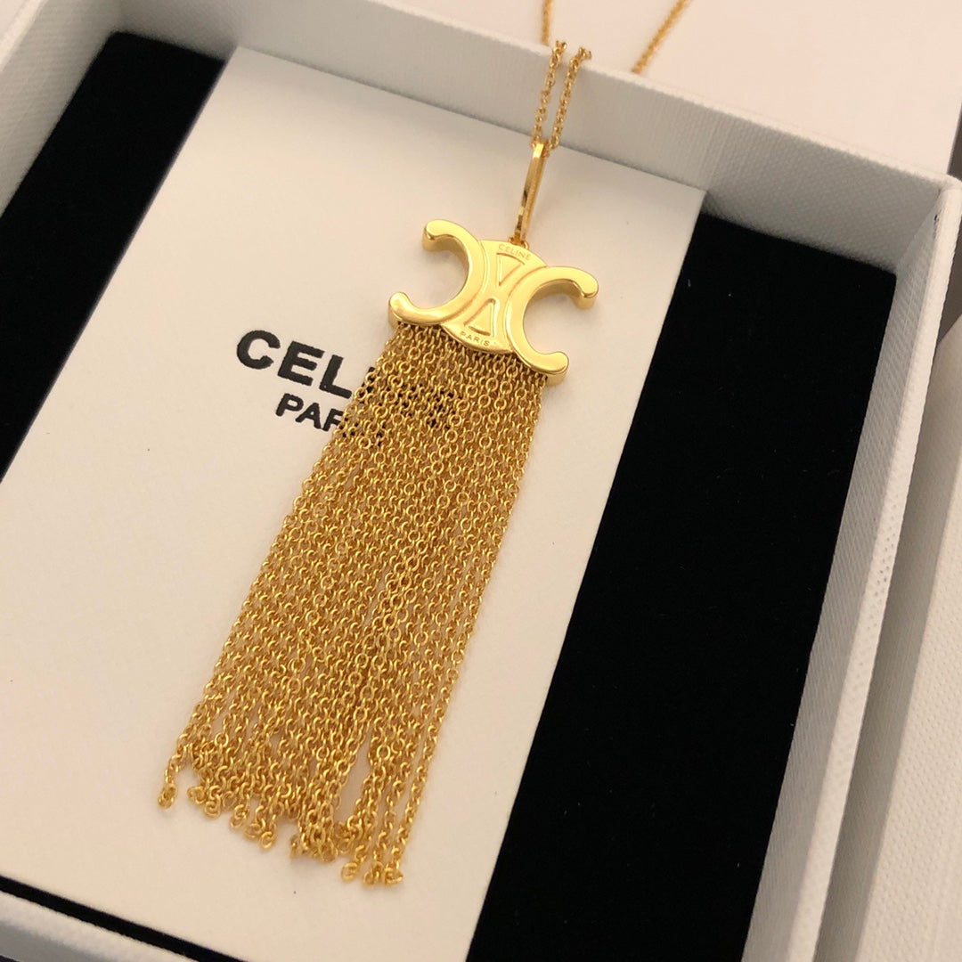 CELINE Brass Triomphe Necklace
