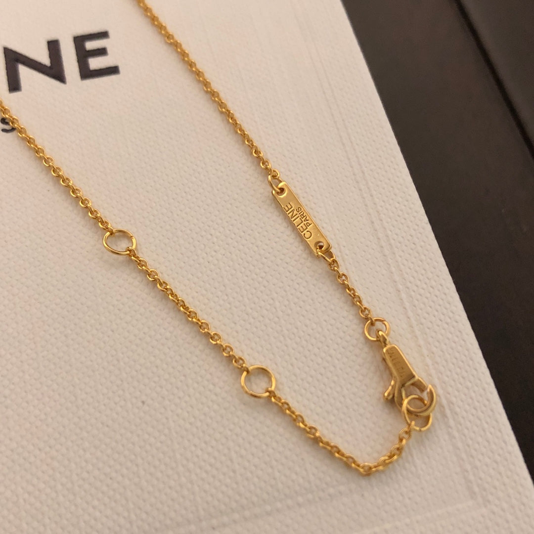 CELINE Brass Triomphe Necklace