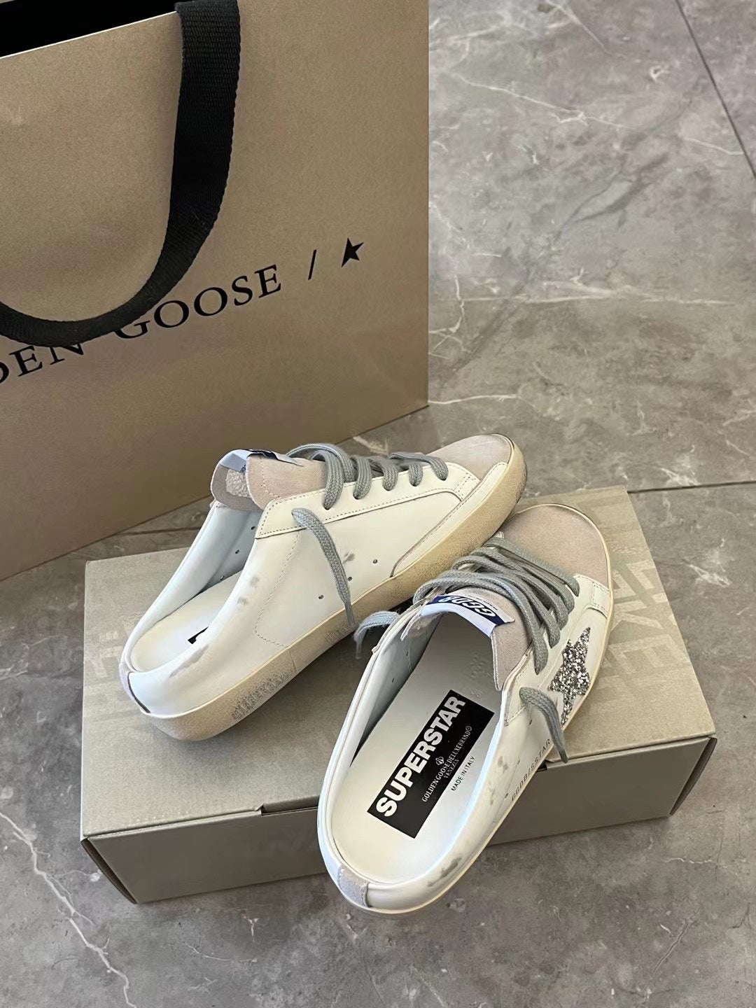 Golden Goose Vintage Distressed Sneakers #136