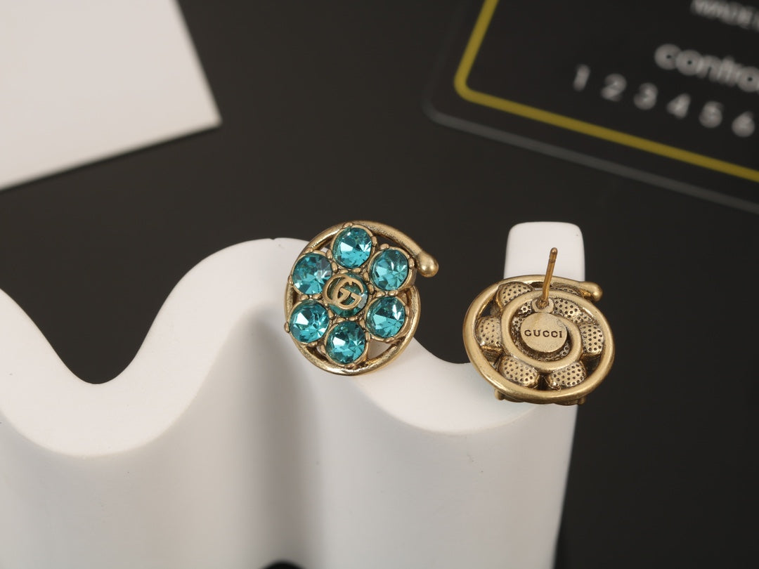 Gucci 925 Silver Brass Earrings