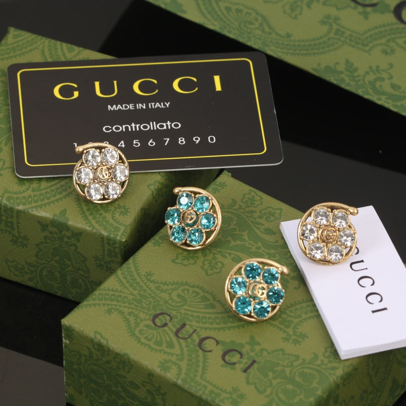 Gucci 925 Silver Brass Earrings