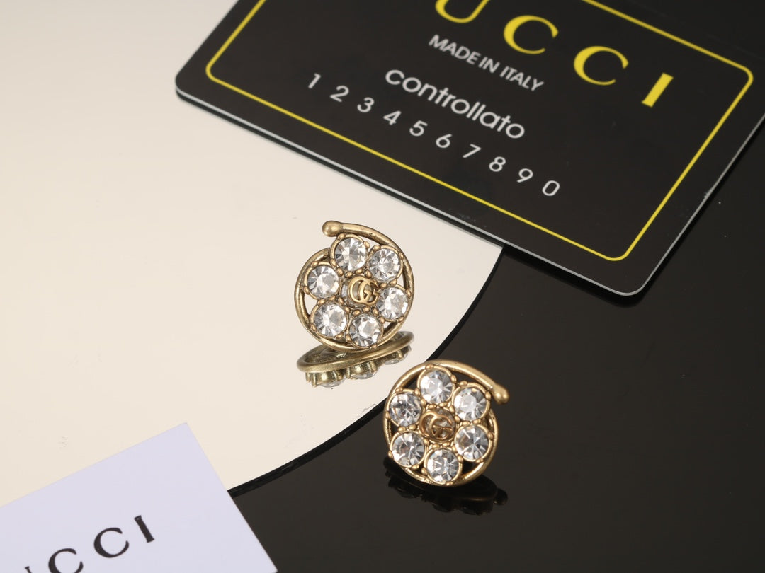 Gucci 925 Silver Brass Earrings