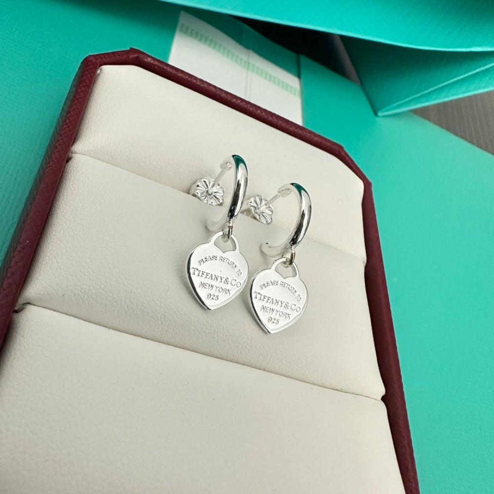 Tiffany & Co. Stainless Steel Heart Earrings