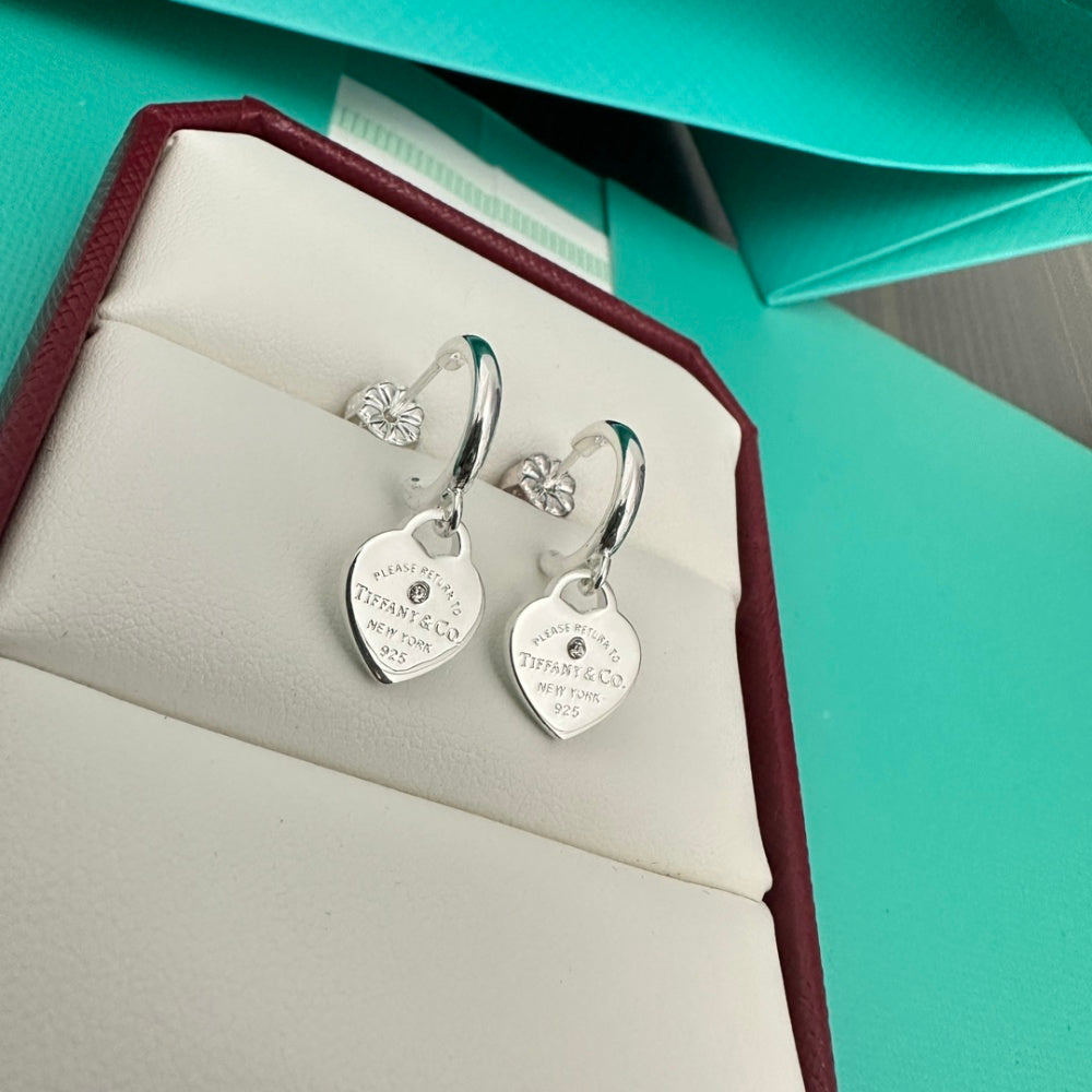 Tiffany & Co. Stainless Steel Heart Earrings