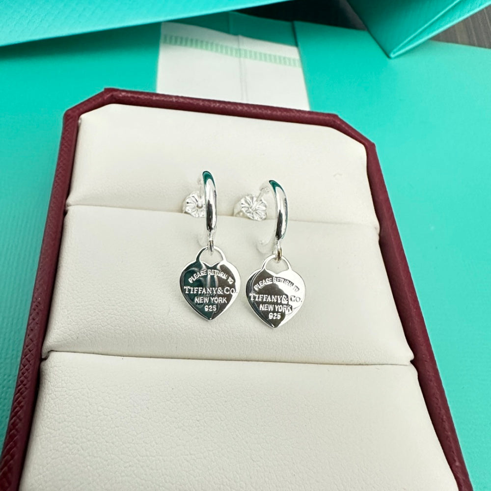 Tiffany & Co. Stainless Steel Heart Earrings