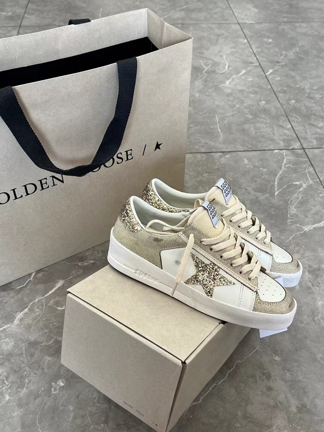 Golden Goose Vintage Distressed Sneakers #239