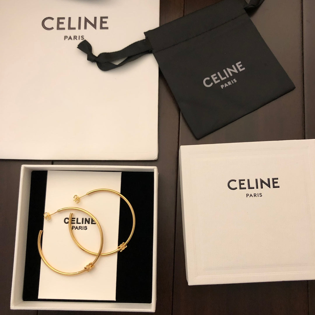 CELINE Gold-Plated Triomphe Earrings