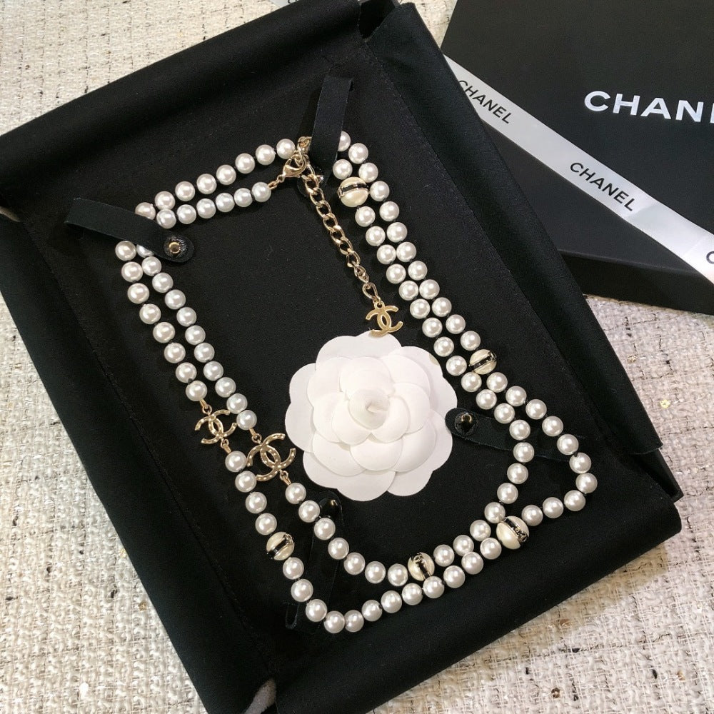 Chanel Pearl Heart Necklace