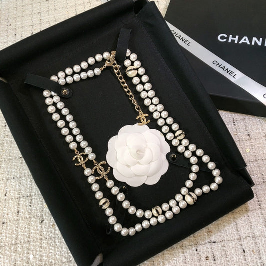 Chanel Pearl Heart Necklace