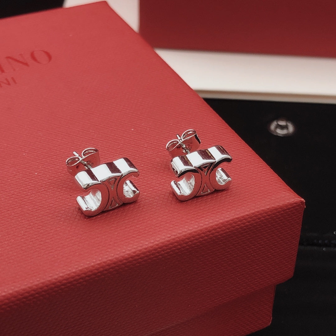 CELINE Brass Triomphe Earrings