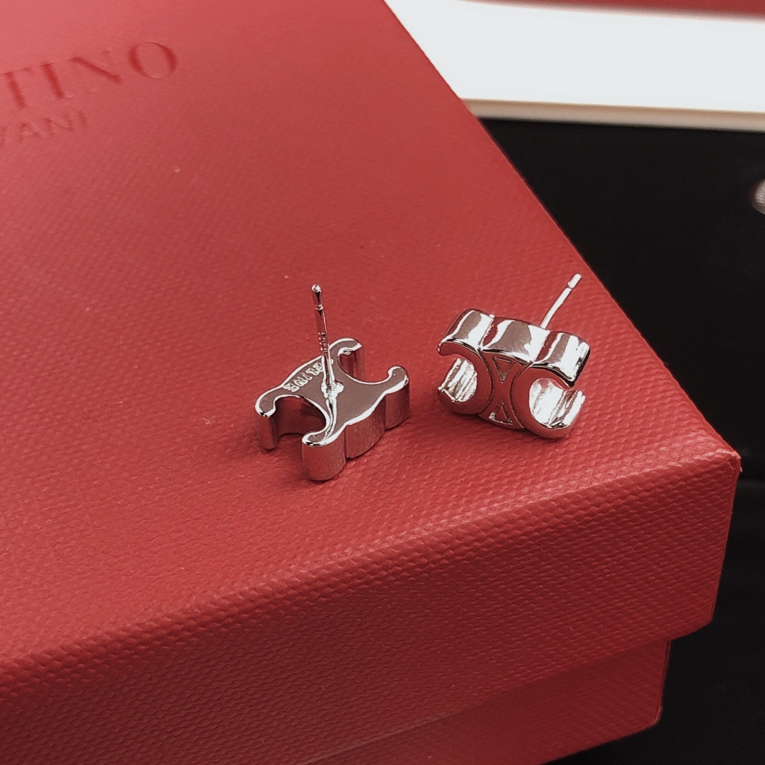 CELINE Brass Triomphe Earrings