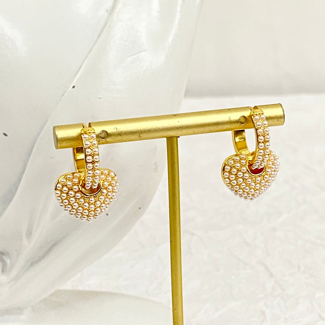 CELINE Pearl Heart Earrings