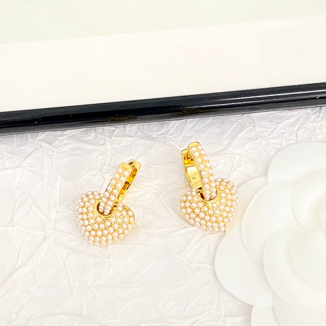 CELINE Pearl Heart Earrings