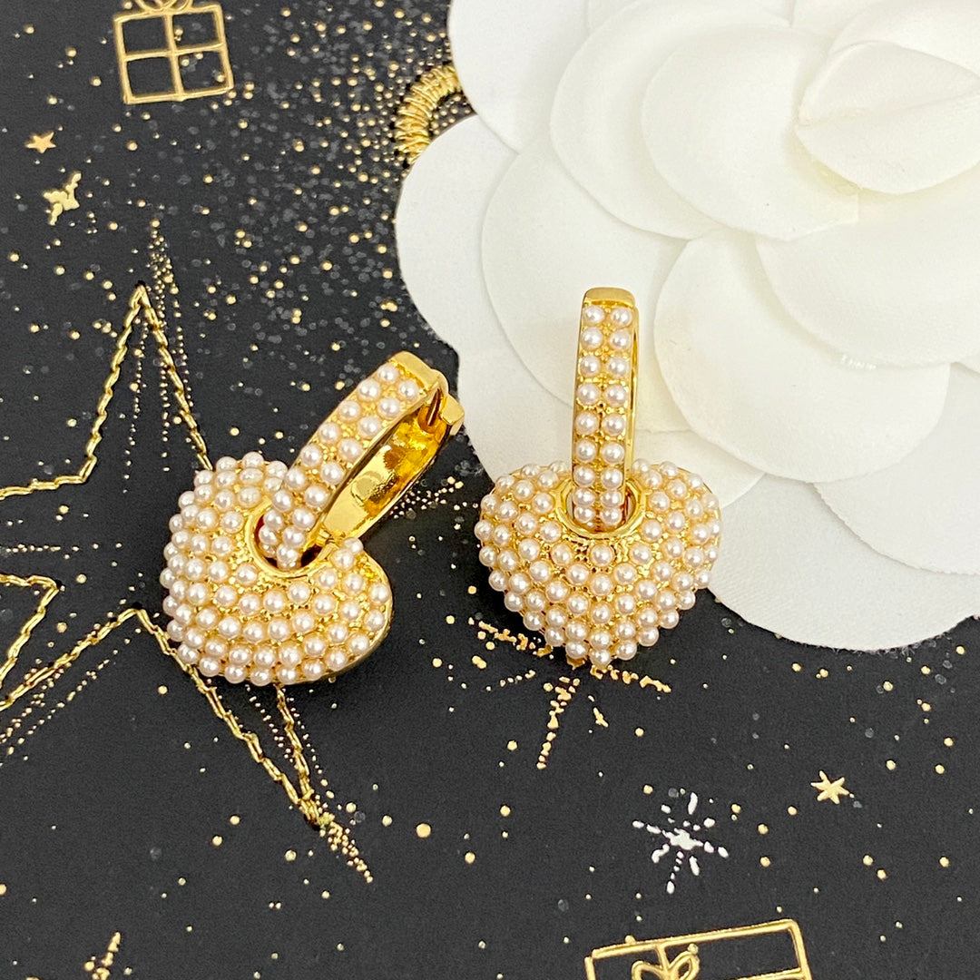 CELINE Pearl Heart Earrings