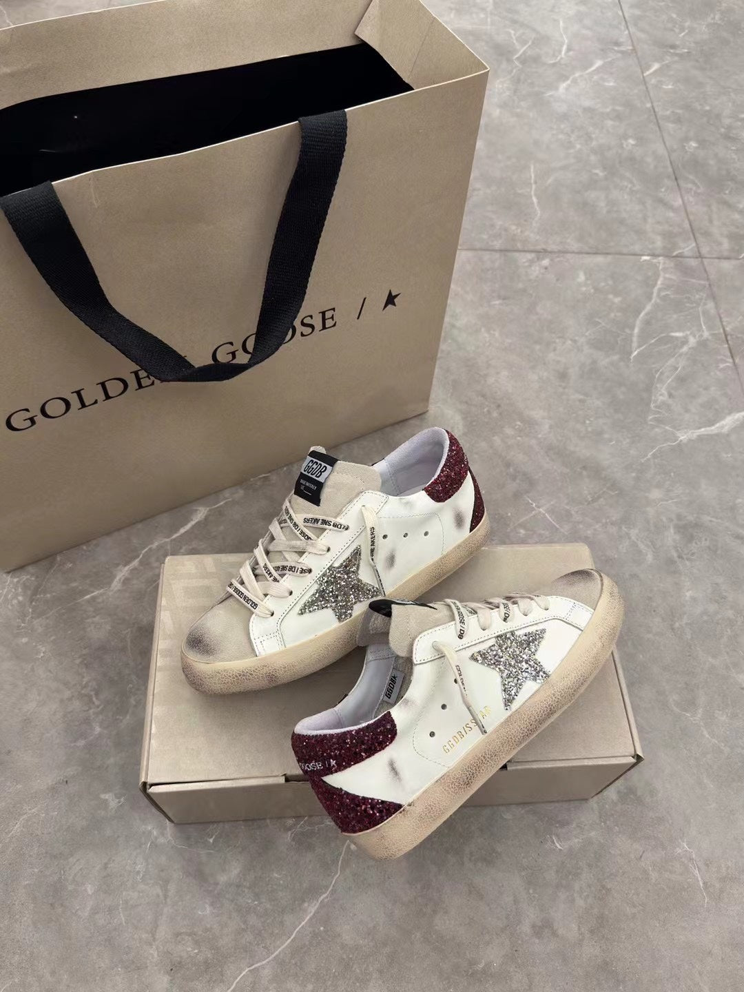 Golden Goose Vintage Distressed Sneakers #100