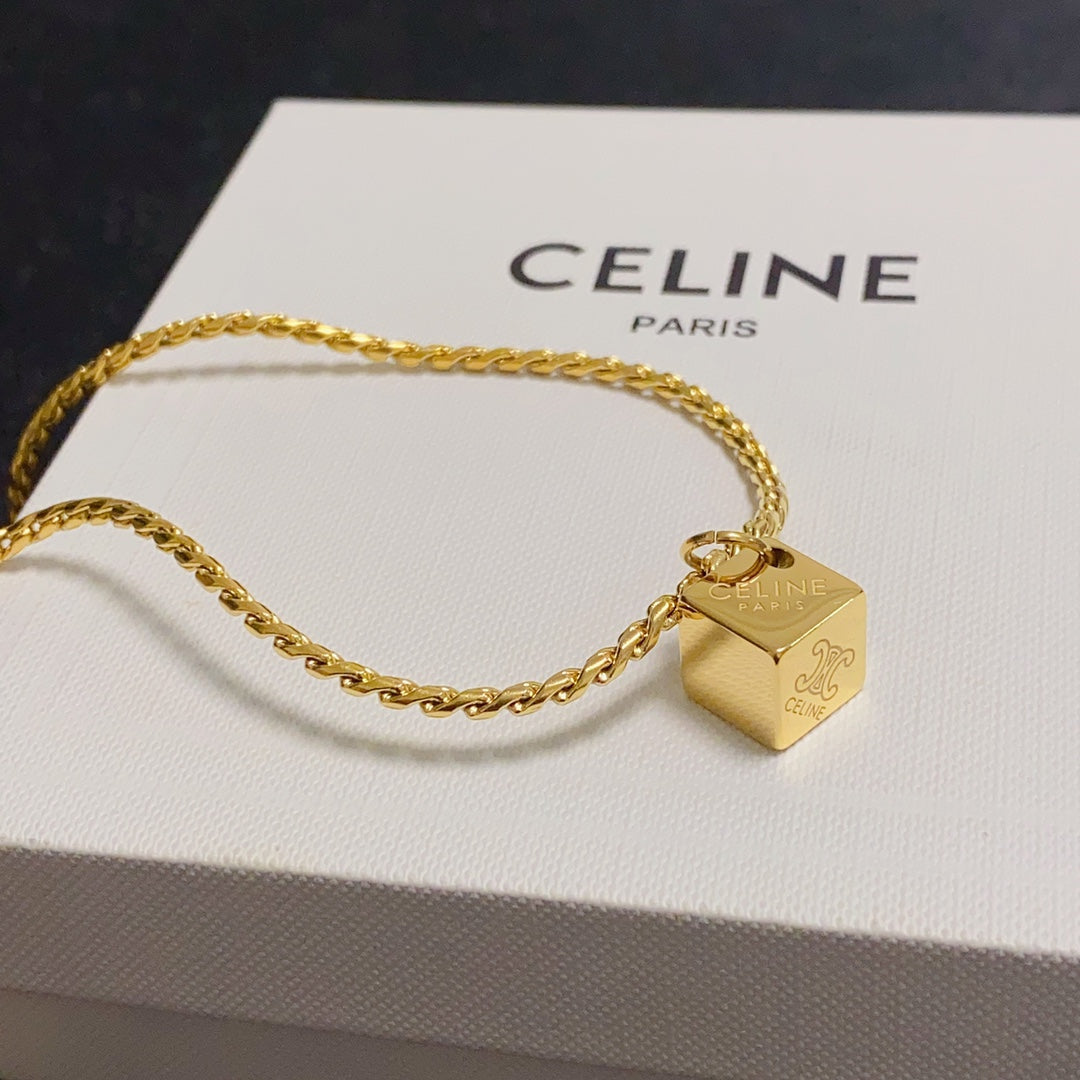CELINE Gold-Plated Stainless Steel Necklace