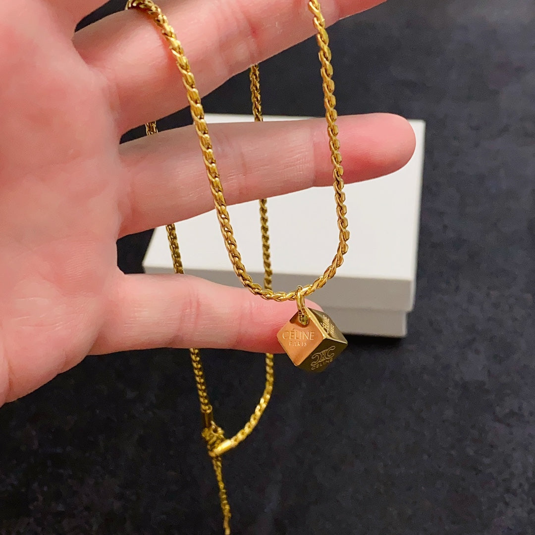 CELINE Gold-Plated Stainless Steel Necklace