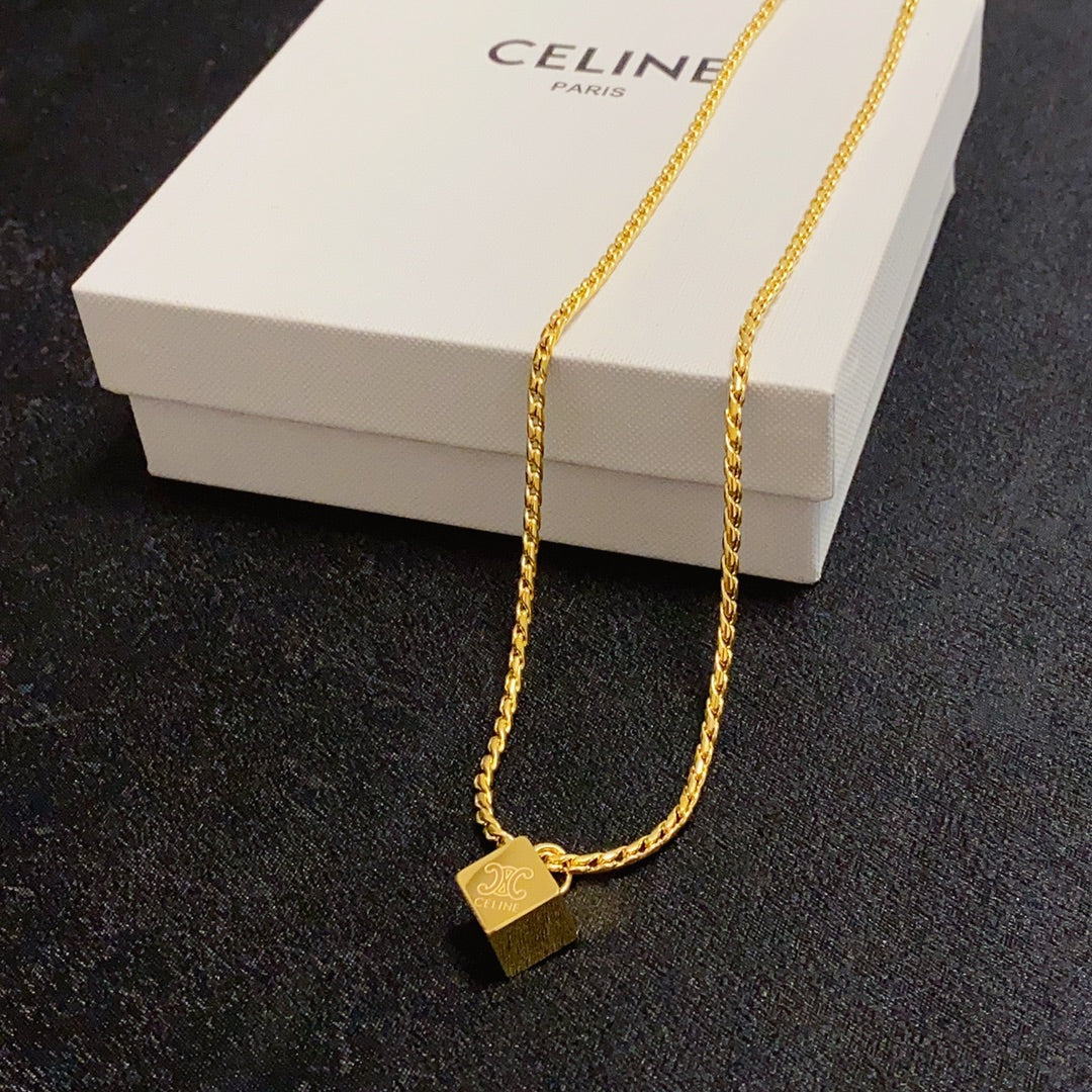 CELINE Gold-Plated Stainless Steel Necklace