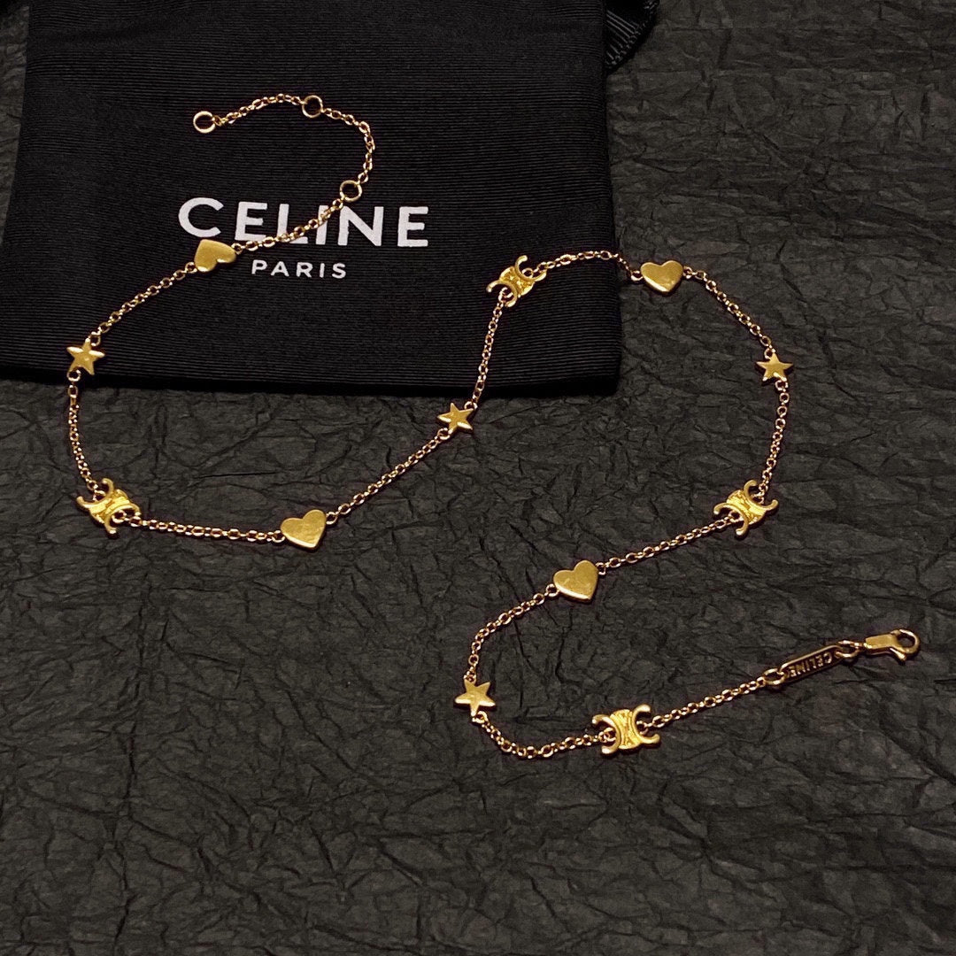 CELINE Brass Triomphe Necklace