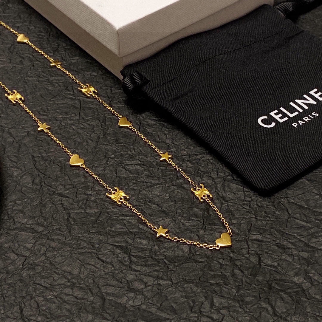 CELINE Brass Triomphe Necklace