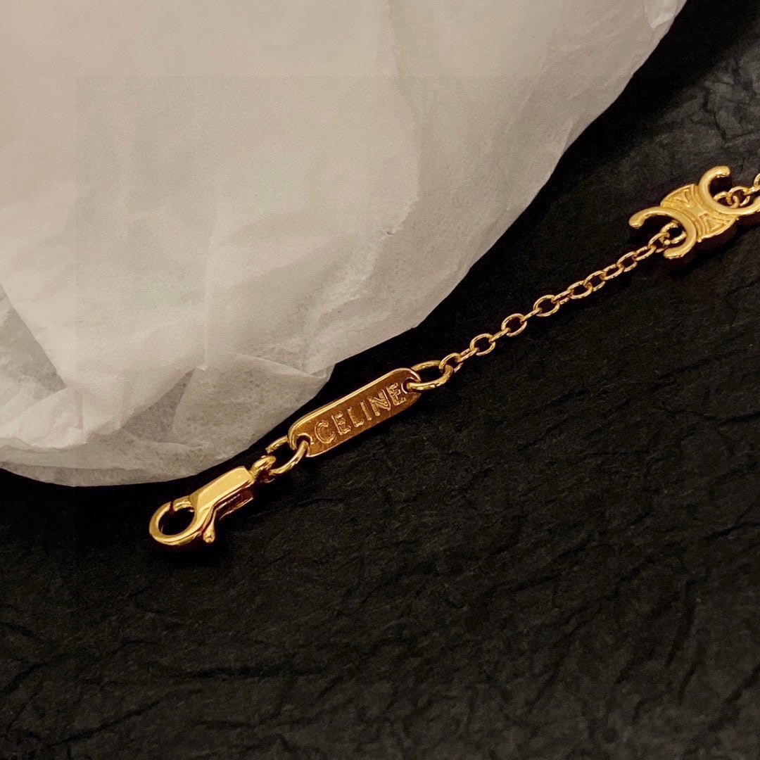 CELINE Brass Triomphe Necklace