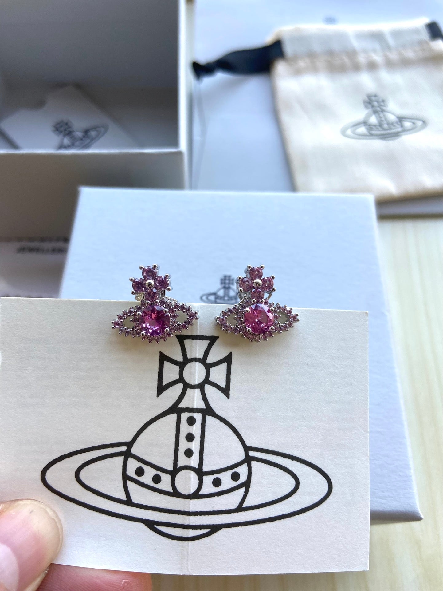 Full-Rhinestone Stud Earrings