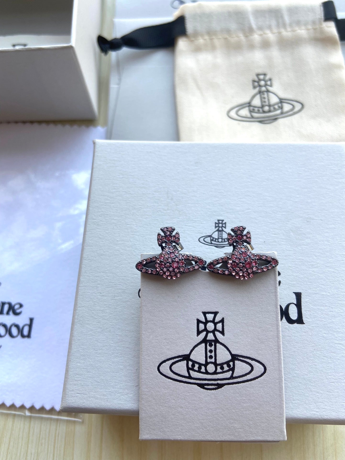 Full-Rhinestone Planet Stud Earrings